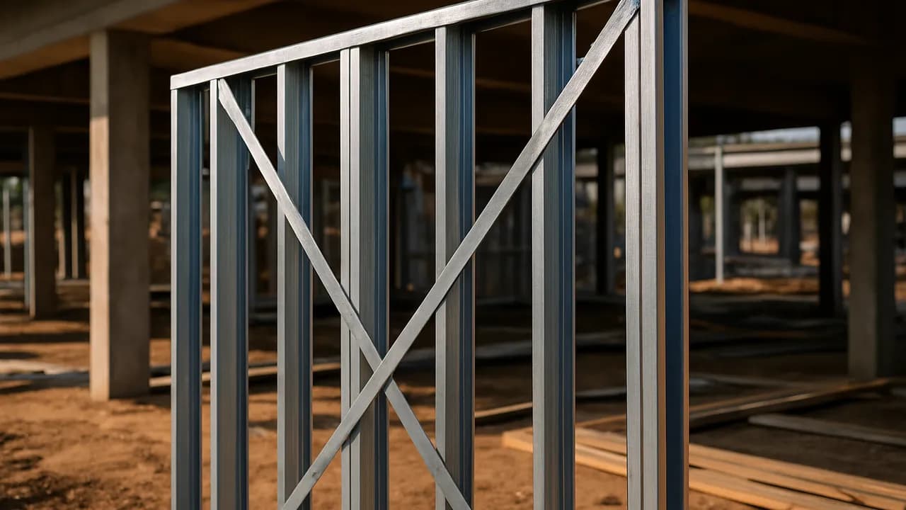 Contraventamento em Steel Frame: o Detalhe que Decide se a Estrutura Fica de Pé