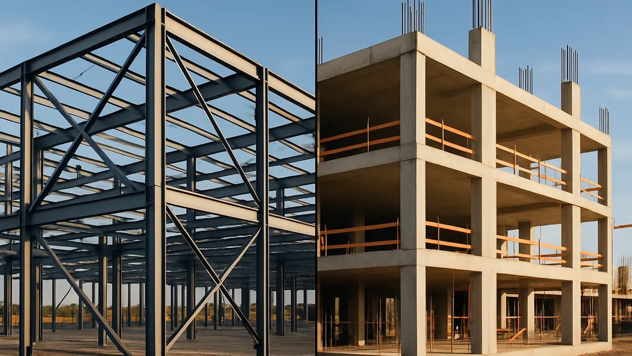 Diferença Entre Estrutura Metálica e Concreto Armado: Guia Técnico Comparativo